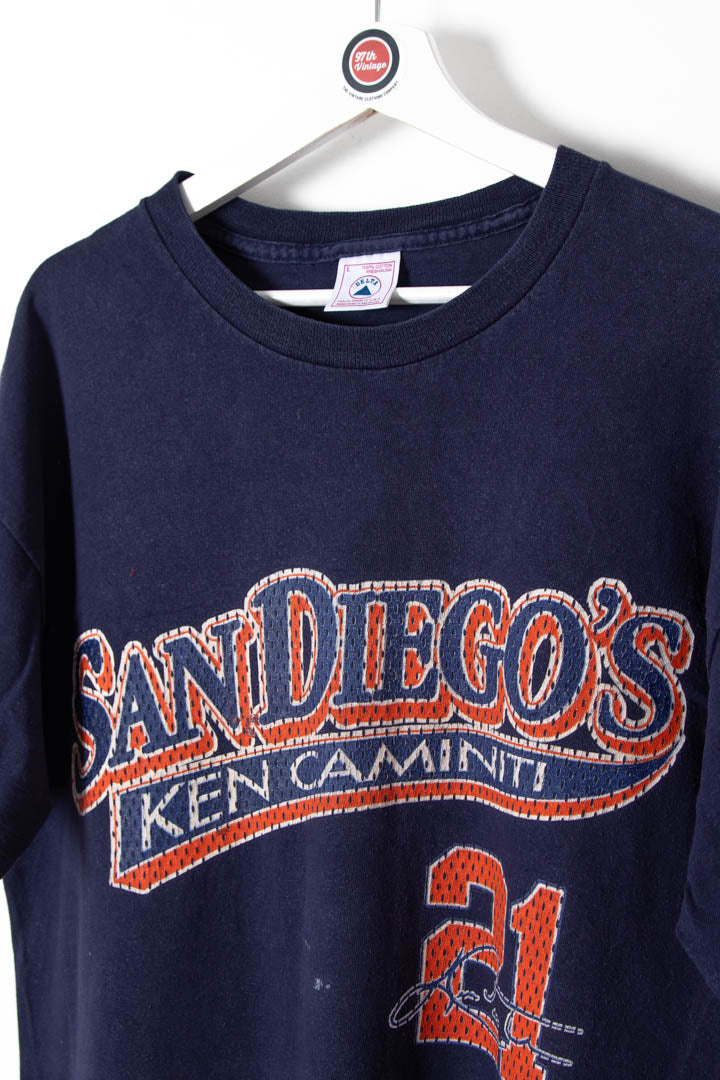 1996 San Diego Padres Ken Caminiti MVP Single Stitch Graphic T-Shirt (M)