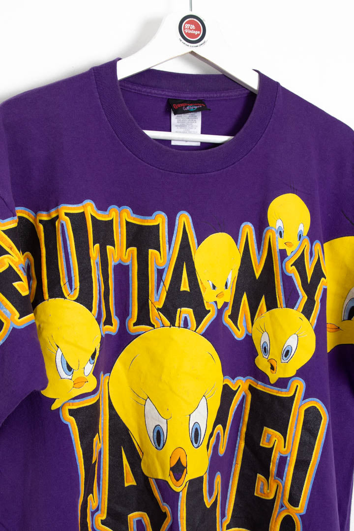 1995 Tweety Full Graphic Get Outta My Face Single Stitch T-Shirt (XXL)