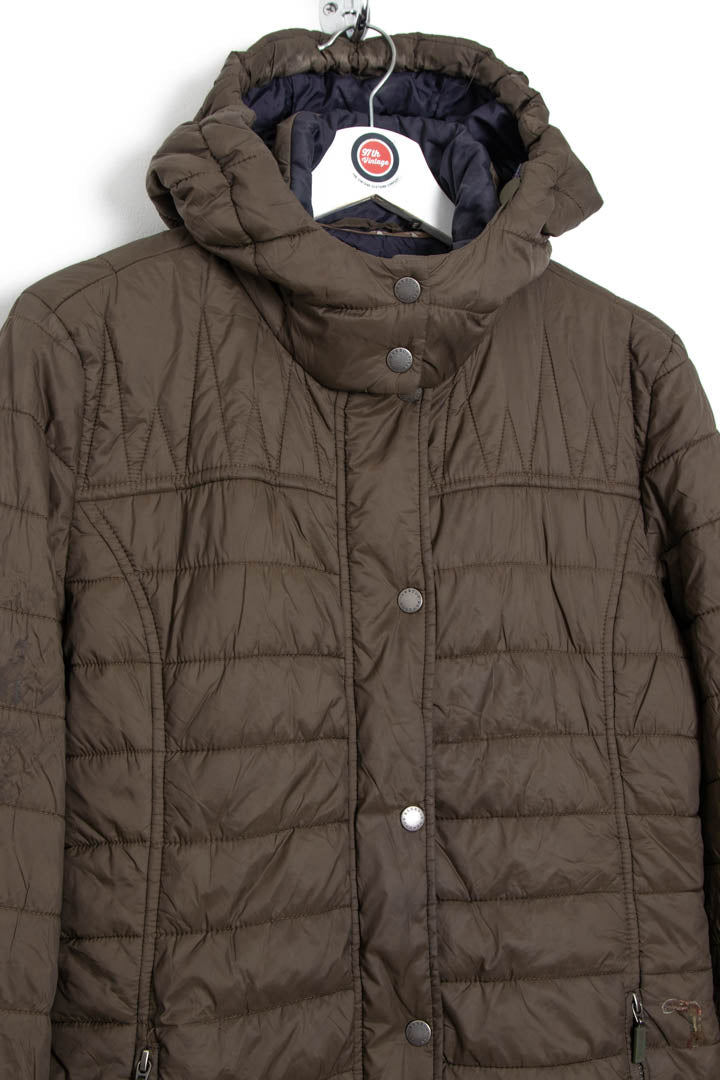 Women's Barbour Gaiter Quilted Long Line Puffer Coat (S)
