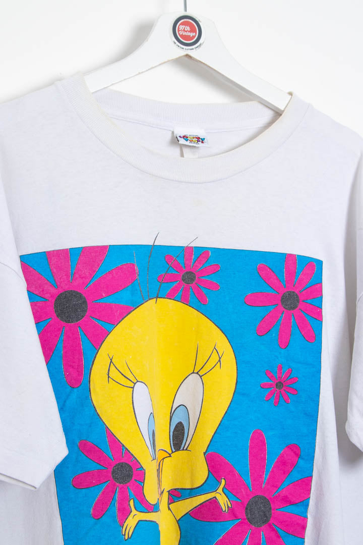 1996 Tweety Full Graphic Looney Tunes Single Stitch T-Shirt (L)