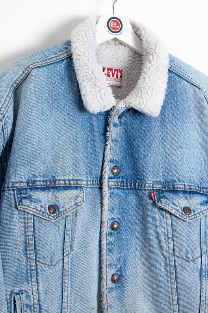 Women's Levi's Sherpa Trucker Denim Jacket (XL)