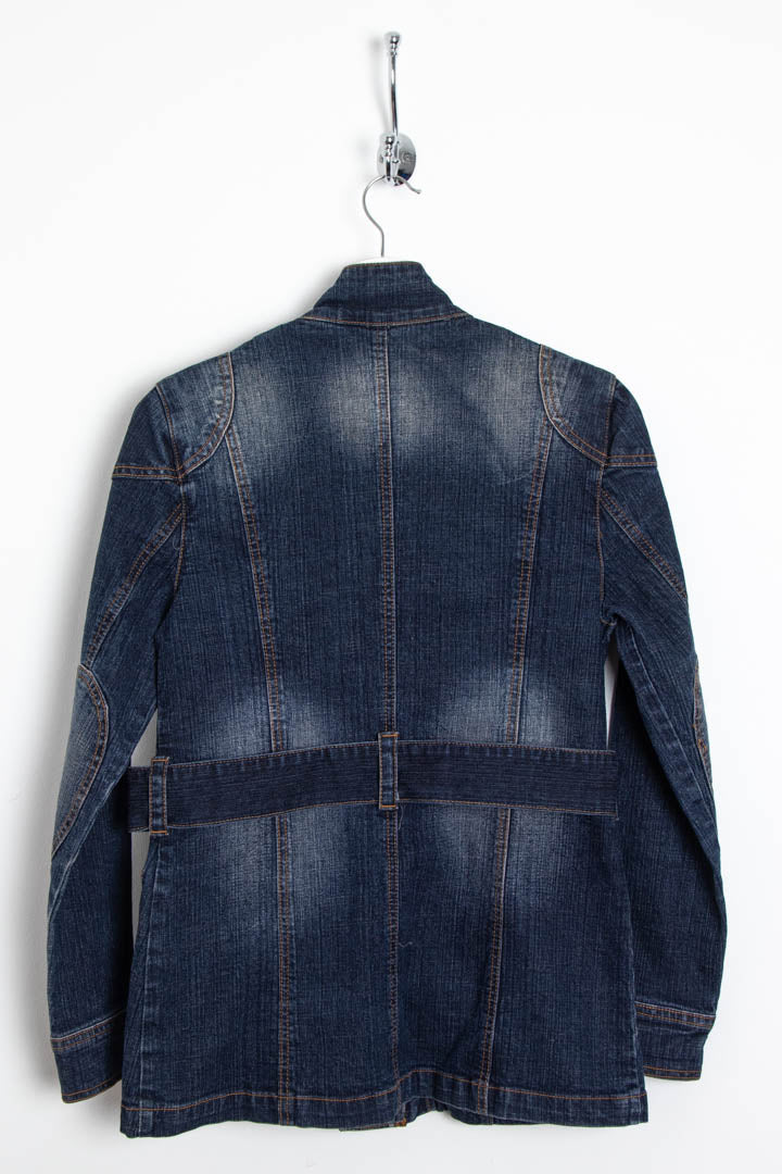 Women's Belted Denim Military Jacket (S)