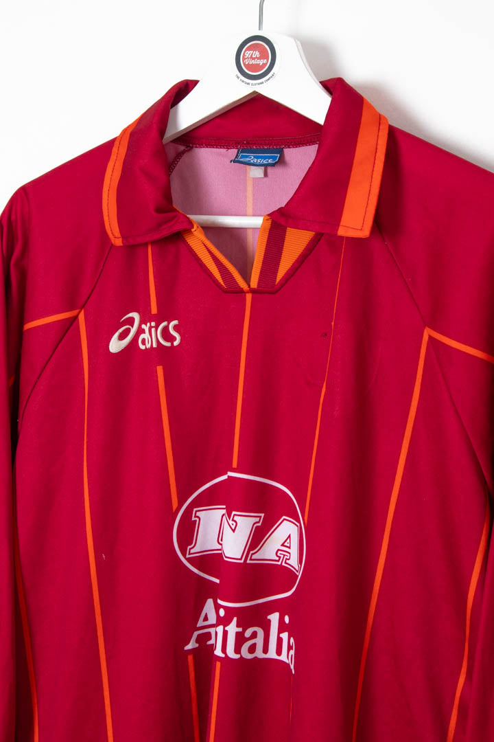 1996-97 Roma Home Long Sleeve Asics Football Shirt (XS)