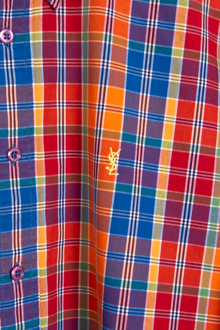 YSL Long Sleeve Checkered Shirt (L)