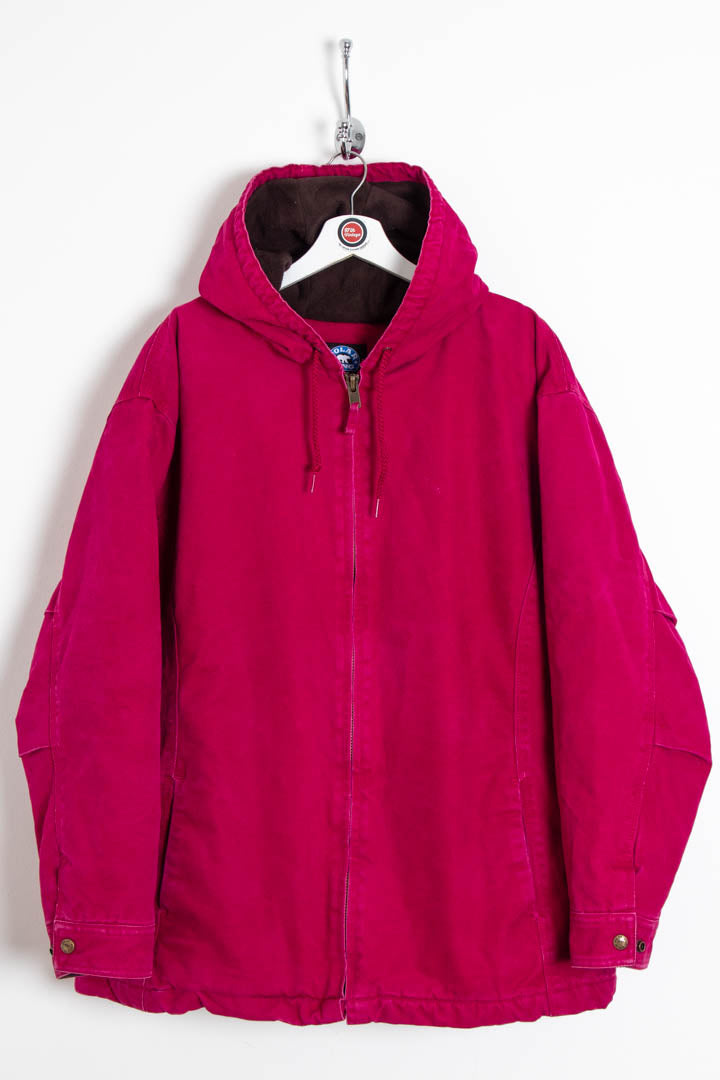 Women's Hot Pink Hooded Workwear Jacket (XXL)