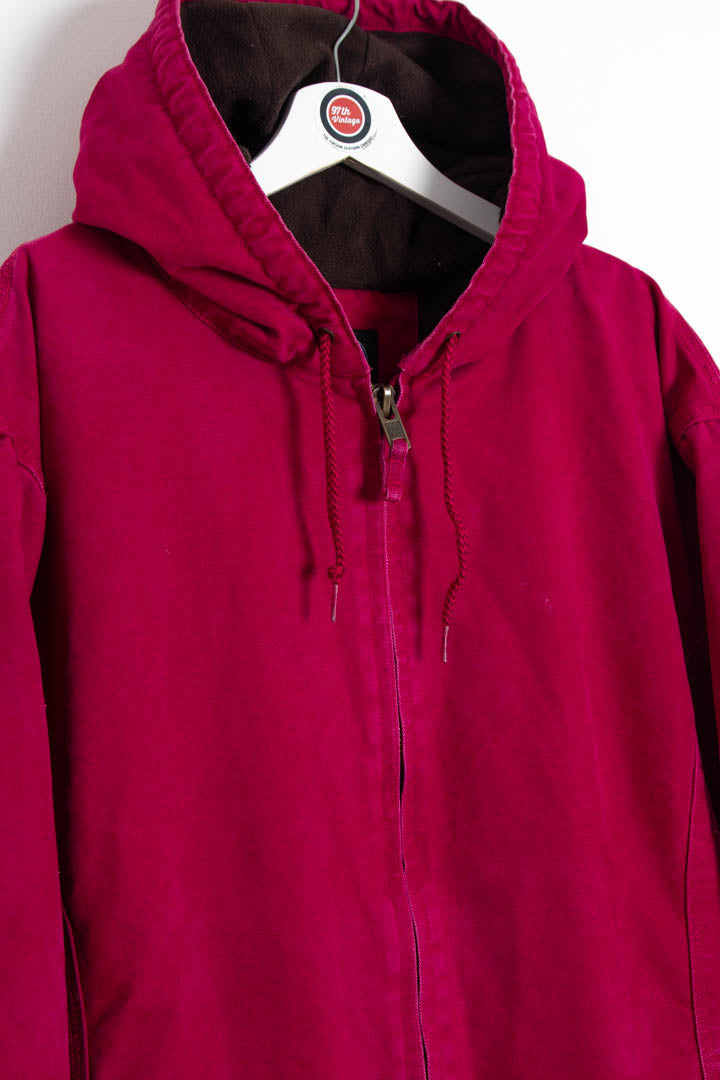 Women's Hot Pink Hooded Workwear Jacket (XXL)