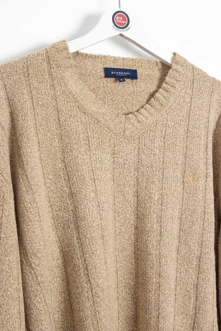 Women's Burberry V Neck Knitted Jumper (XL)