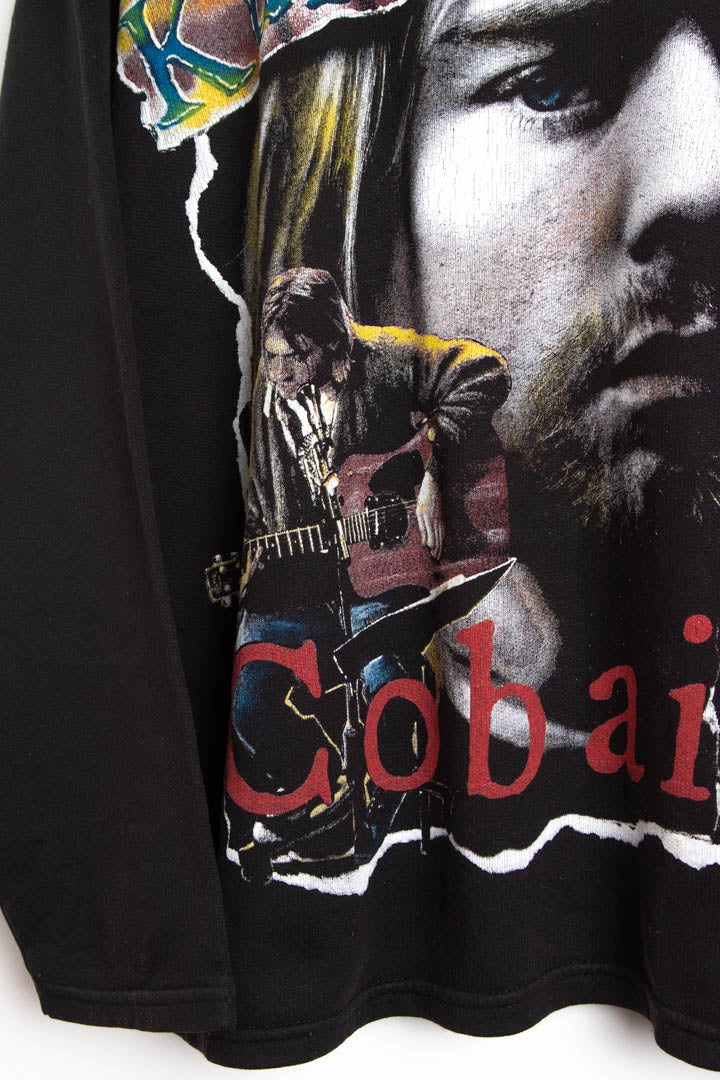 1993 Kurt Cobain Nirvana Full Graphic Hoodie (L)
