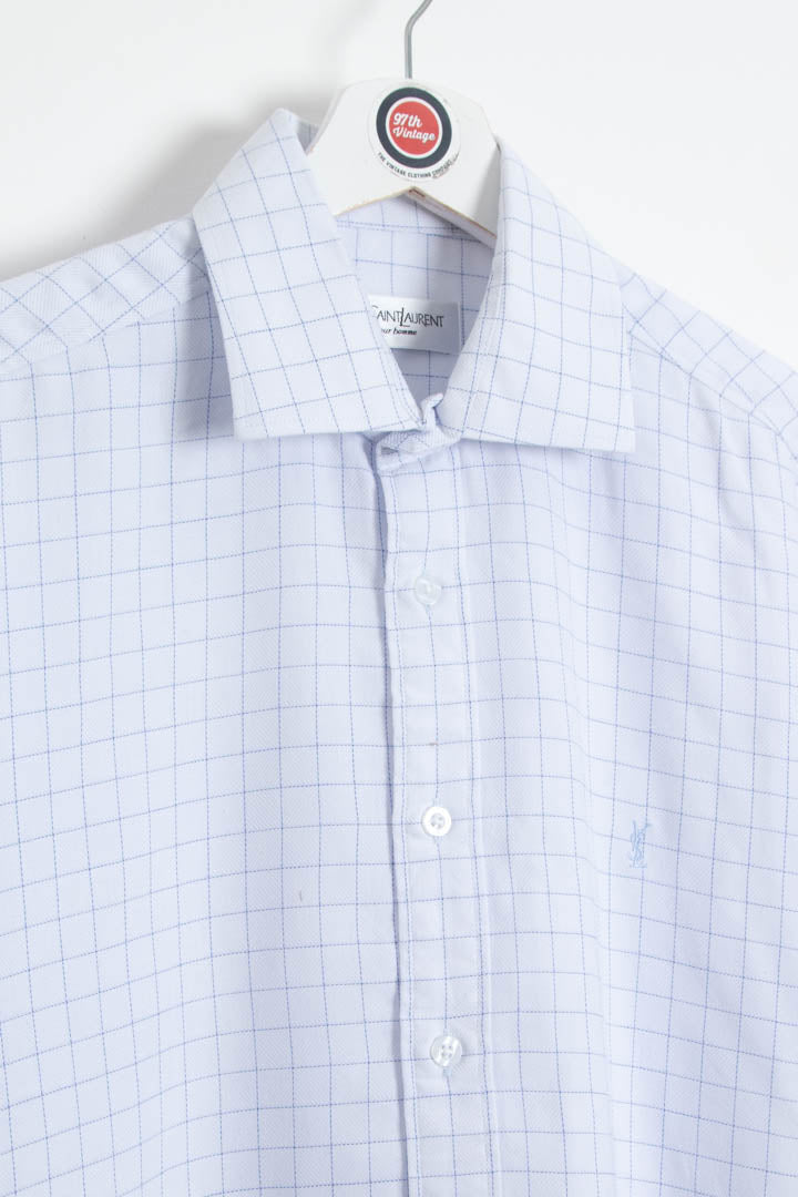 YSL Long Sleeve Windowpane Dinner Shirt (M)