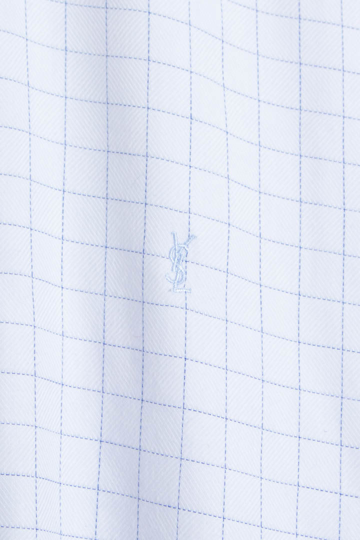 YSL Long Sleeve Windowpane Dinner Shirt (M)