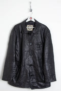 Women's Black Leather Coat (XL)