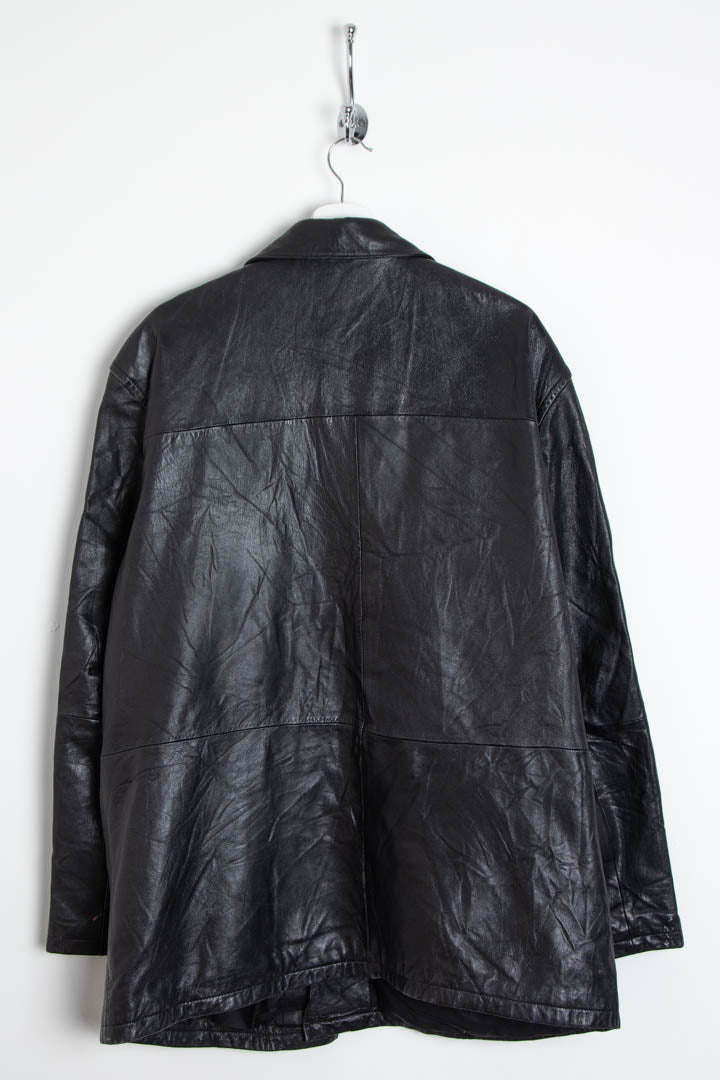 Women's Black Leather Coat (XL)