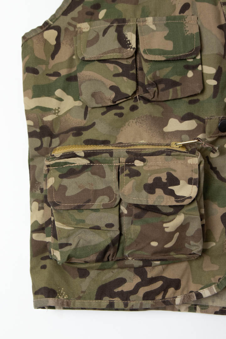 Army Camo Multi Pocket Utility Vest (S)
