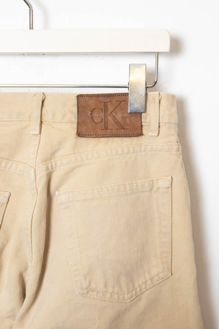 Women's Calvin Klein Wide Leg High Waisted Bull Denim Jeans (10)