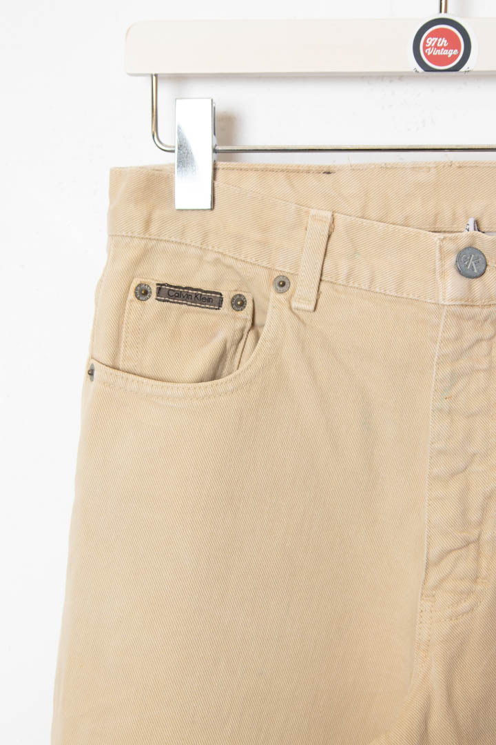 Women's Calvin Klein Wide Leg High Waisted Bull Denim Jeans (10)